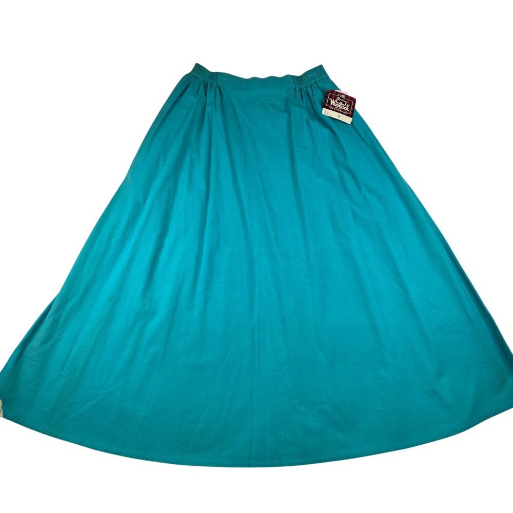 Vintage Woolrich Maxi Skirt 6 Sea Jade Cotton Cottagecore Coastal Grandma 90s